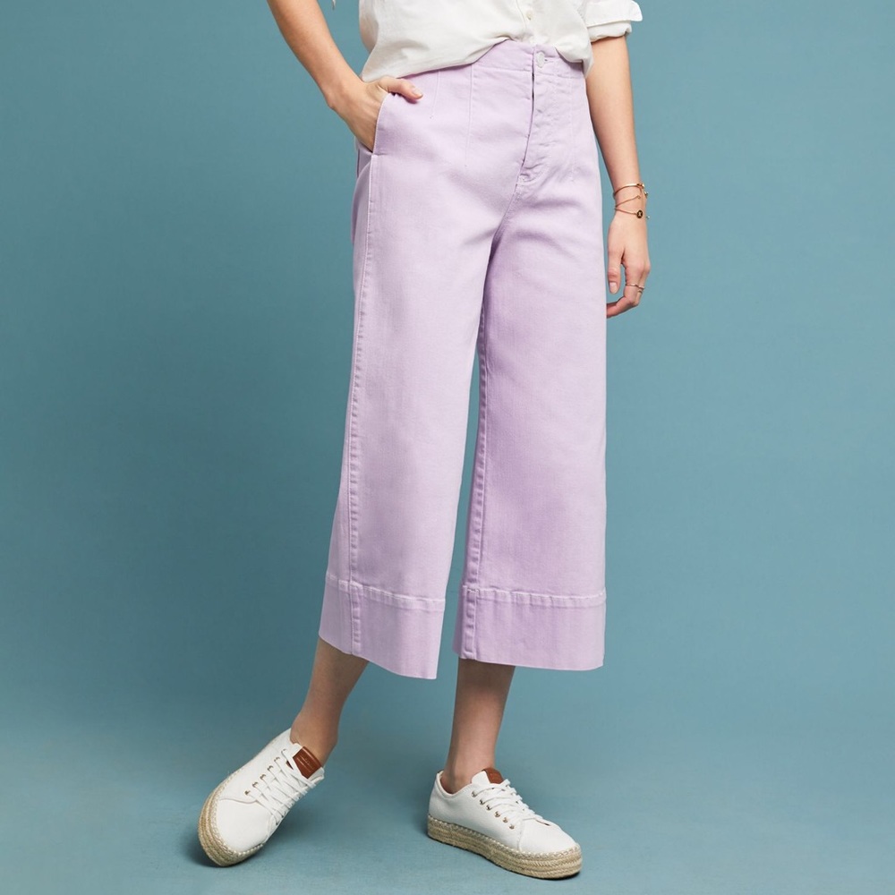 Anthropologie high-waisted wide-leg crop jeans